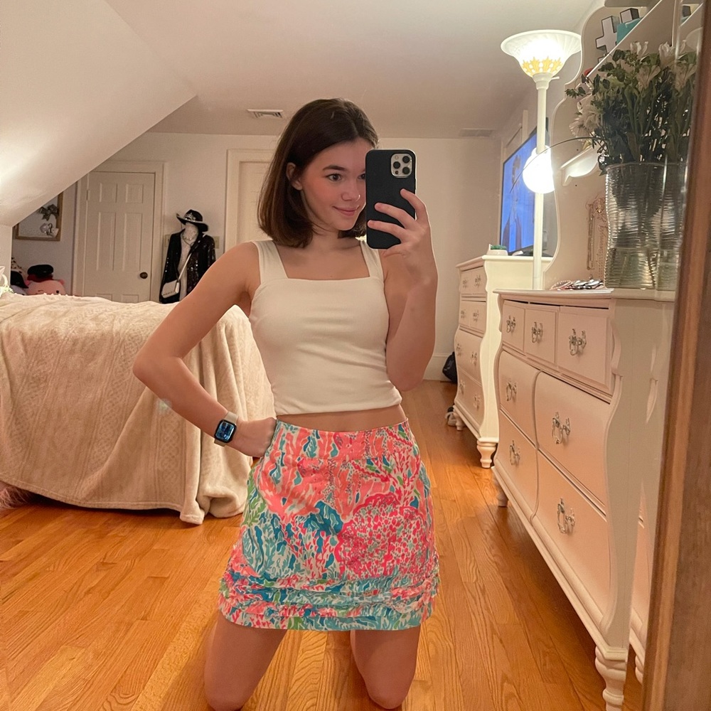 Lilly Pulitzer, Bright Multi Color Ruffle Skirt